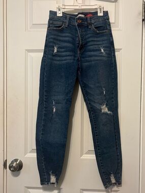 Classic High-Waist Dark Blue Women’s Jeans